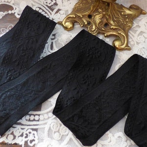 2" wide Black/Black Floral Jacquard Belting Ribbon to fit the "Fleur" and "Bee" Buckles & others! Please choose the length you want!