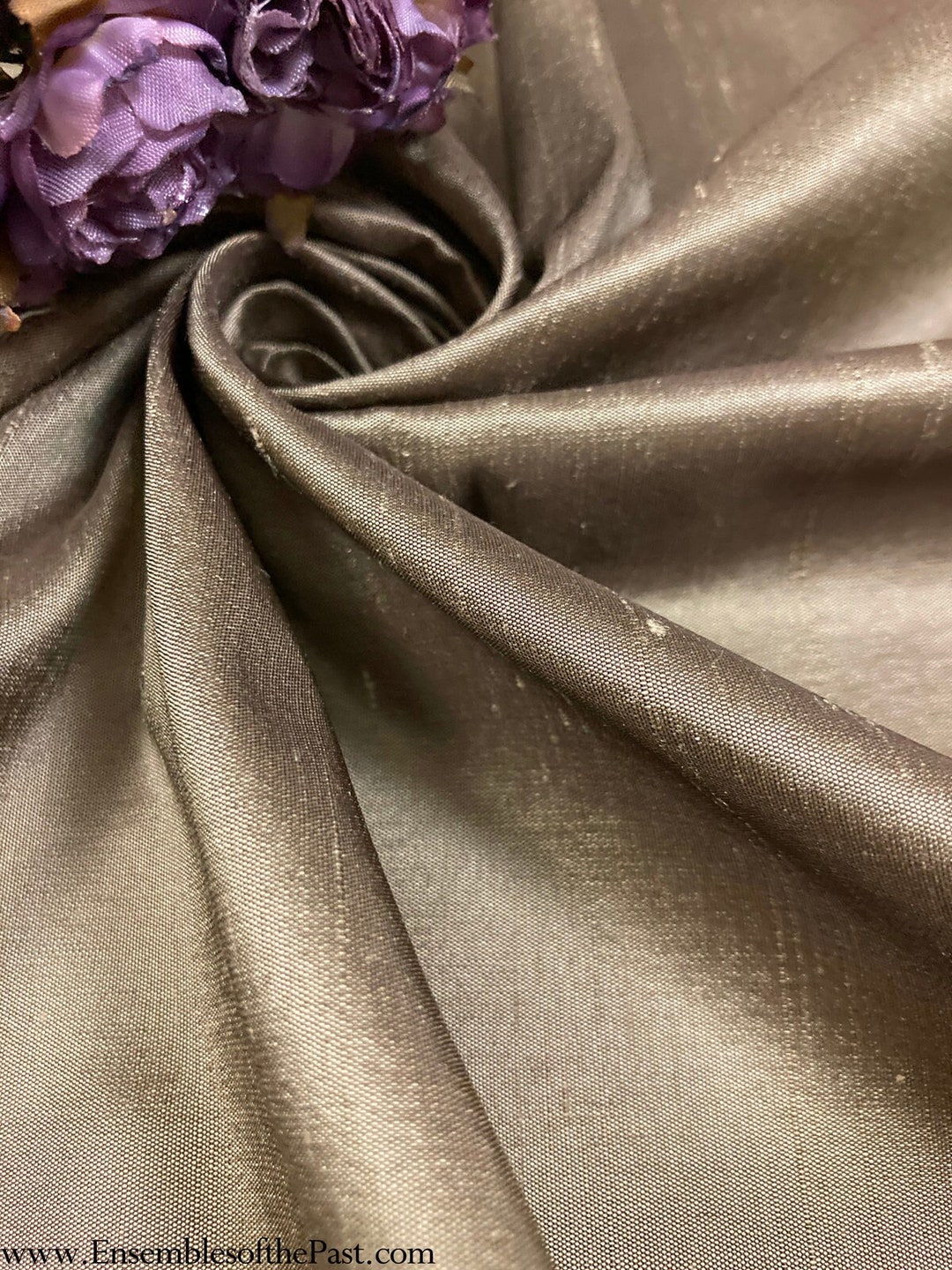 Champagne Gold Metallic Shantung Silk Fabric main image 1