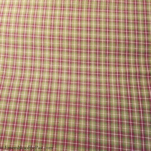 Homespun Cotton Fabric red/green/goldenrod plaid Red and green checked cotton fabric red plaid, 45 Wide, by the yard EP Cotton 343 image 5