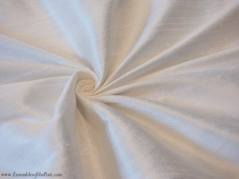 PURE WHITE SILK DUPIONI 54