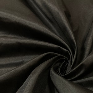 Brand NEW!! Silk Taffeta Fabric - Solid Black Silk Taffeta - Midnight Black - True Black 100% Silk - By the yard - 53" WIDE - EP Silk #563