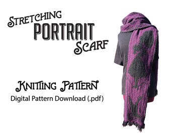Haunted Mansion Inspired Stretching Portrait Knit Scarf Wallpaper *PDF Knitting Pattern*