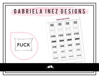 Pillow "Fuck" Planner Stickers - Perfect for any standard planners, bullet journals, agendas, notebooks, mini planners, etc.