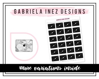 Marble Laptop Planner Stickers - Perfect for any standard planners, bullet journals, agendas, notebooks, mini planners, etc.