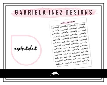 Rescheduled Text Planner Stickers – Perfect for any standard planners, bullet journals, agendas, notebooks, mini planners, etc.