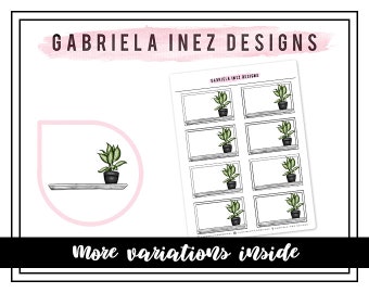 Quarter Box Plant on Window Sill Planner Stickers - Perfect for any standard planners, bullet journals, agendas, notebooks, mini planners,