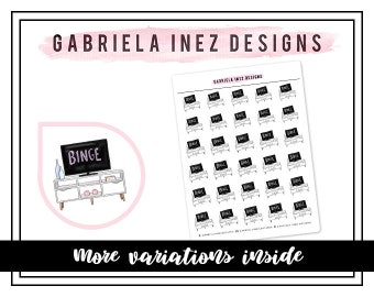 TV Binge Planner Stickers – Perfect for any standard planners, bullet journals, agendas, notebooks, mini planners, etc.
