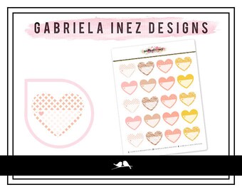 Hearts Half - Sherbert - Planner Stickers - Perfect for any standard planners, bullet journals, agendas, notebooks, mini planners, etc.