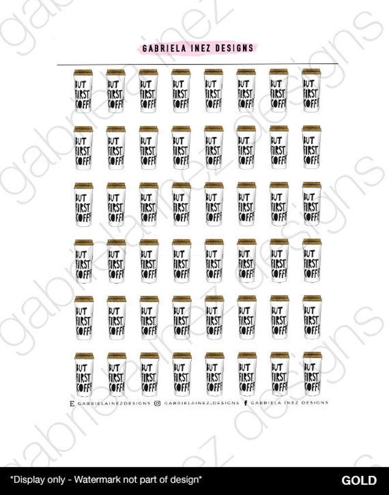 But First Coffee Planner Stickers Perfect for any standard planners, bullet journals, agendas, notebooks, mini planners, etc. image 3