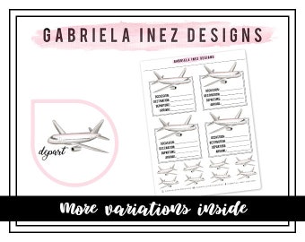 Glittered Airplane Stickers – Perfect for any standard planners, bullet journals, agendas, notebooks, mini planners, etc.