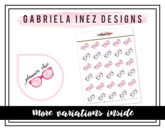 Planner Chic & Girl Boss Nerd Glasses Stickers - Perfect for any standard planners, bullet journals, agendas, notebooks, mini planners, etc.