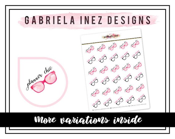 Planner Chic & Girl Boss Nerd Glasses Stickers Perfect for | Etsy