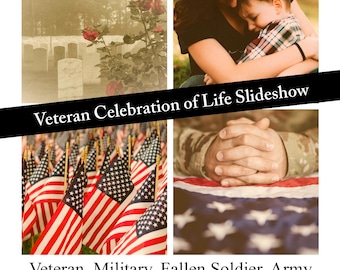 Veteran Celebration of Life Photo Montage, Military Memorial Slideshow (Digital Copy)