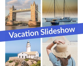 Custom Vacation Slideshow: Photo Montage, Family Memories (Digital mp4 Copy