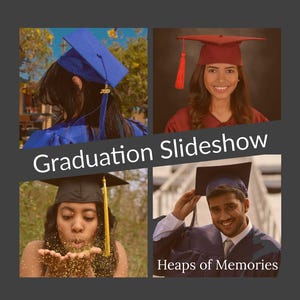 Graduation Slideshow, High School, College, Kindergarten, Custom Montage, Digital Movie, Keepsake, Celebration, Memories, Reunion