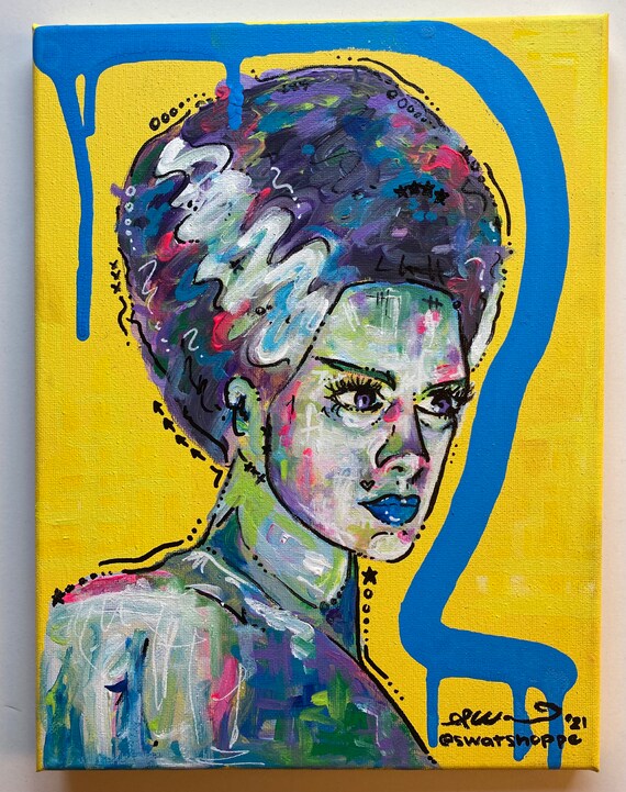 Original Bride of Frankenstein Painting Etsy