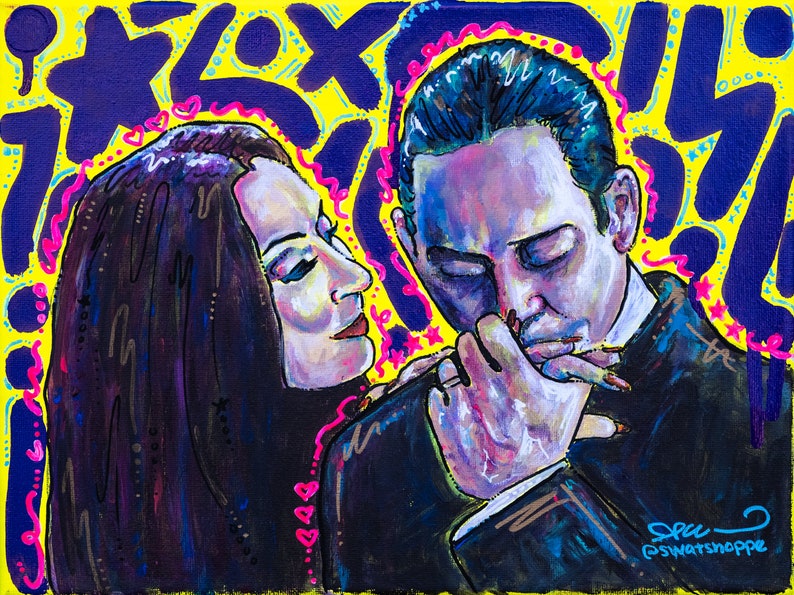 Original Addams Family Painting - Etsy