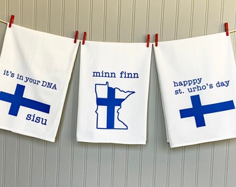 BUNDLE and SAVE 3 Minnesota Dish Towels+Finnish gift+Minnesota gift+Minnesota+MN+Mother's Day+Tea towel