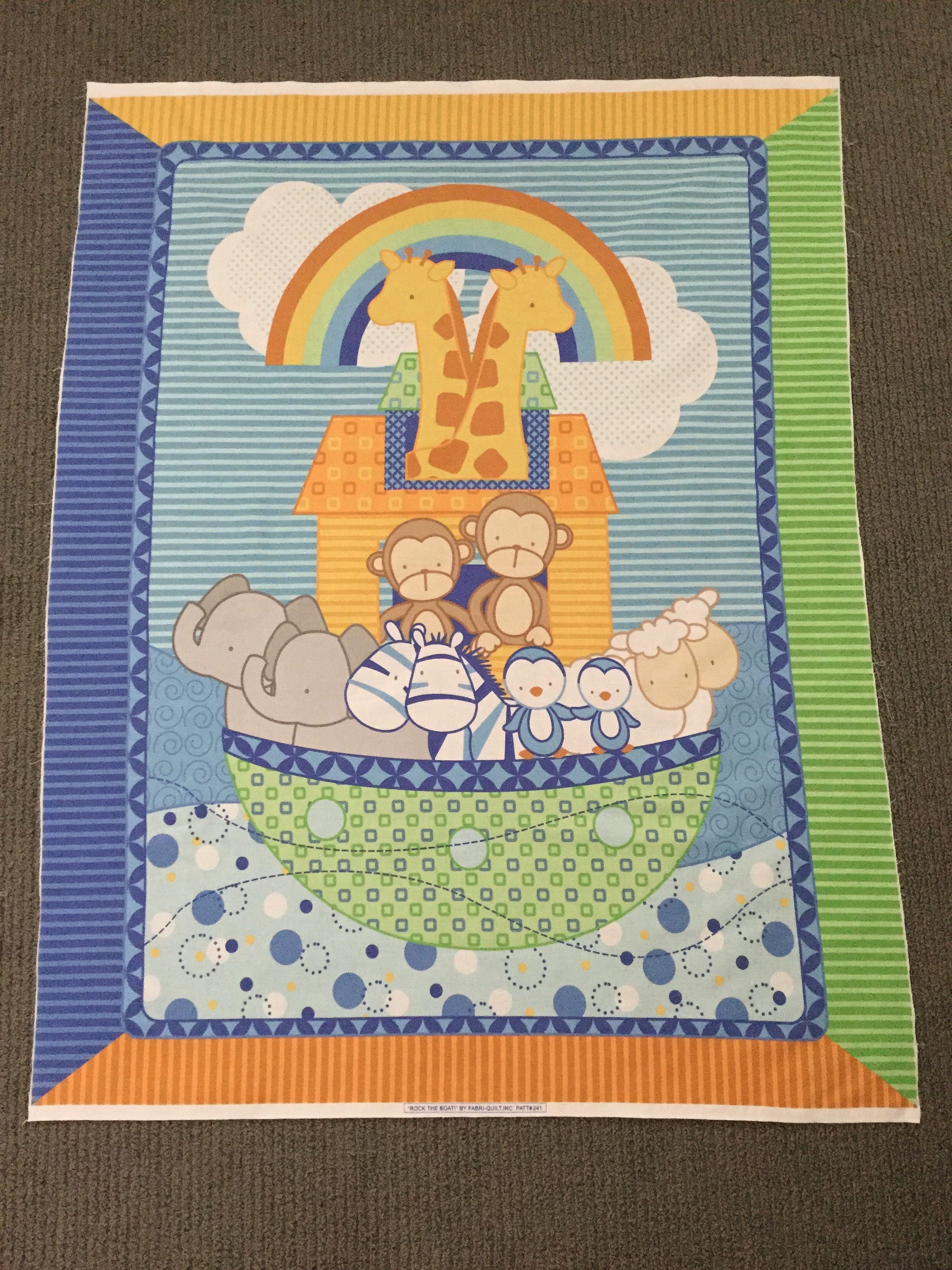 Baby quilt fabric. Nautical fabric. Juvenile fabric quilt top. Etsy