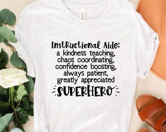 Chemise d’aide à l’enseignement, aide à l’enseignement élémentaire, jardin d’enfants, cadeau de l’enseignant, cadeau pour aide, cadeau d’aide à l’enseignant, t-shirts d’aide