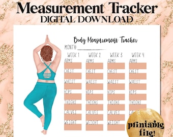 Printable Weight Loss Tracker, weight loss chart, body measurement chart, weight loss motivation, inches lost tracker, progress tracker