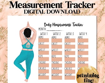 Printable Weight Loss Tracker, weight loss chart, body measurement chart, weight loss motivation, inches lost tracker, progress tracker