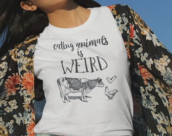 Vegetarian Quote Tee, Vegan shirt, gift for vegan, gift for vegetarian, funny vegan shirt, cute vegan shirt, animal rights quote, oversized