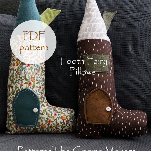 Tooth Fairy SHOE PILLOW pdf Pattern, Kids Pillow Pattern, Waldorf Doll, Tooth Fairy Door, Kids Waldof Pillow pdf Pattern, Shoe House Pillows
