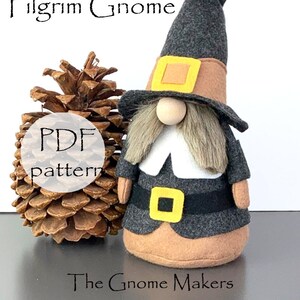 Thanksgiving PILGRIM Gnome PDF Sewing Pattern, Fall Decor, Thanksgiving Gnome Pattern, Pilgrims, Fall Decoration, Thanksgiving Table Decor