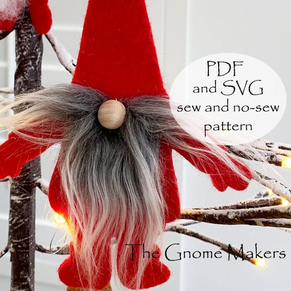 PDF SVG Gnome Shape, Gnome Felt Shapes, Gnome Banner Shape, Gnome Cut Outs, Gnome Garland, Holiday Shape, Santa Shape, Gnome Ornament Shape