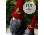 CHRISTMAS Gnome PDF Pattern 3 Sizes, Digital Pattern Easter Gnome, Traditional Gnomes, Gnomes, Nisse Tomte Patterns, Gnome Tutorial Easy