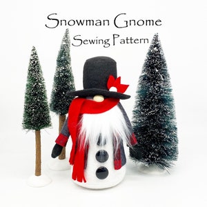 SNOWMAN Gnome Pattern, Winter Snowman, PDF Pattern, Craft Sewing Pattern, Christmas Gnomes, Winter Gnome, Holiday Decor Patterns, Snowmen