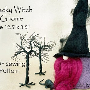 Halloween WACKY WITCH Gnome PDF Sewing Patterns, Gnomes, Halloween Gnomes, pdf Witch Patterns, diy Halloween Decorations, Gnome Patterns