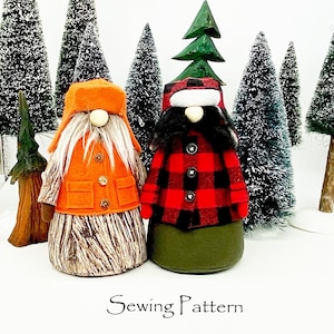 HUNTER Gnome Sewing Pattern, Mens Gifts, Deer Hunting Gnome, Outdoor Gnomes, Camo Gnomes, Buffalo Plaid, Duck Hunter Gnome, Gnomes