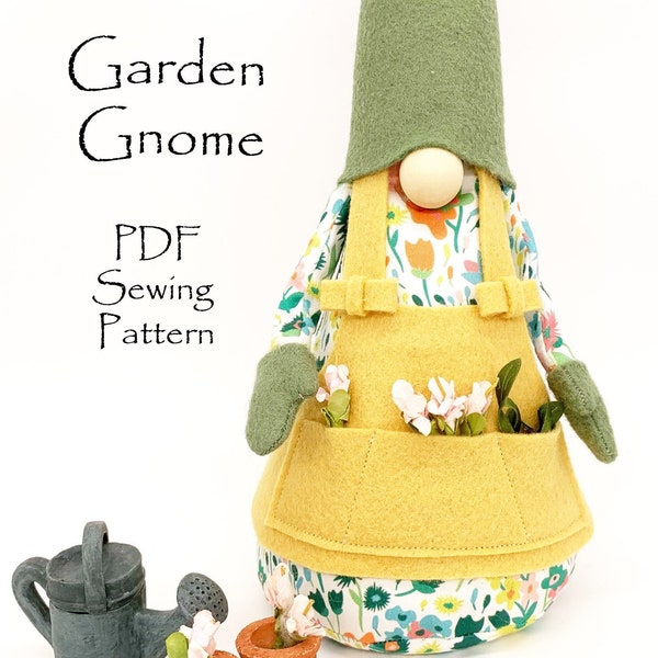 GARDEN Gnome Sewing Pattern, Gnome Patterns, Spring Gnome, Easter Gnome Patterns, Mother's Day Gnome, Valentine Gnomes, Gardening Gnome