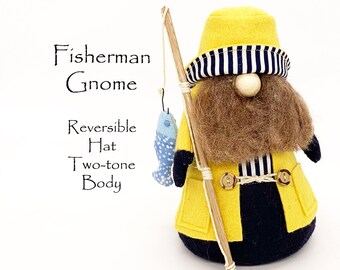 FISHERMAN Gnome Sewing Pattern, Fishing Gnome, Beach Gnome Pattern, Gnome Tutorial, Seaside Gnome Pattern, Coastal Gnome, Craft Patterns