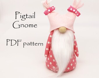 PIGTAIL Gnome Sewing Patterns, Valentine Gnomes, Easter Gnomes, Mother's Day Gnomes, Baby Gnome Pattern, Gnome Decor, Cloth Doll Patterns