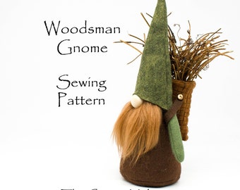 WOODSMAN Gnome Sewing Pattern, Craft Sewing Pattern, Gnome Tutorials, Sewing Tutorial, Doll Making Supplies Patterns, Woodsmen, Outdoors