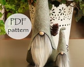 NORDIC Gnomes PDF Sewing Pattern in Two Sizes, Nisse Tomte Patterns, Scandinavian Gnome PDF, Gnome Sewing Patterns, Hand-stitched Gnomes