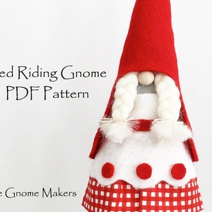 Gnome Sewing Pattern RED RIDING Gnome and WOLF Gnome Pattern Craft