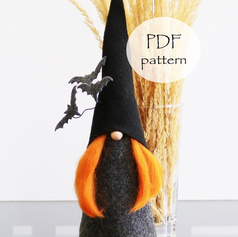 HALLOWEEN Gnome PDF Sewing Pattern, Witch Sewing Pattern, Gnomes, Witch, Halloween Sewing Pattern, Halloween Cloth Doll Sewing Patterns, PDF image 1
