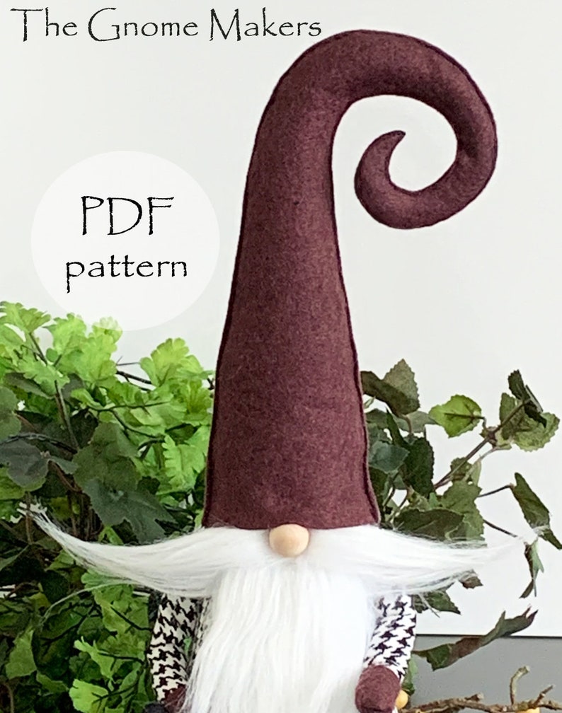 CURLY HAT Gnome Pattern, Gnome Easter Patterns, Spring Gnome, Craft Patterns, Tutorial Gnome Sewing Pattern, Holiday Decorating, Patterns image 10