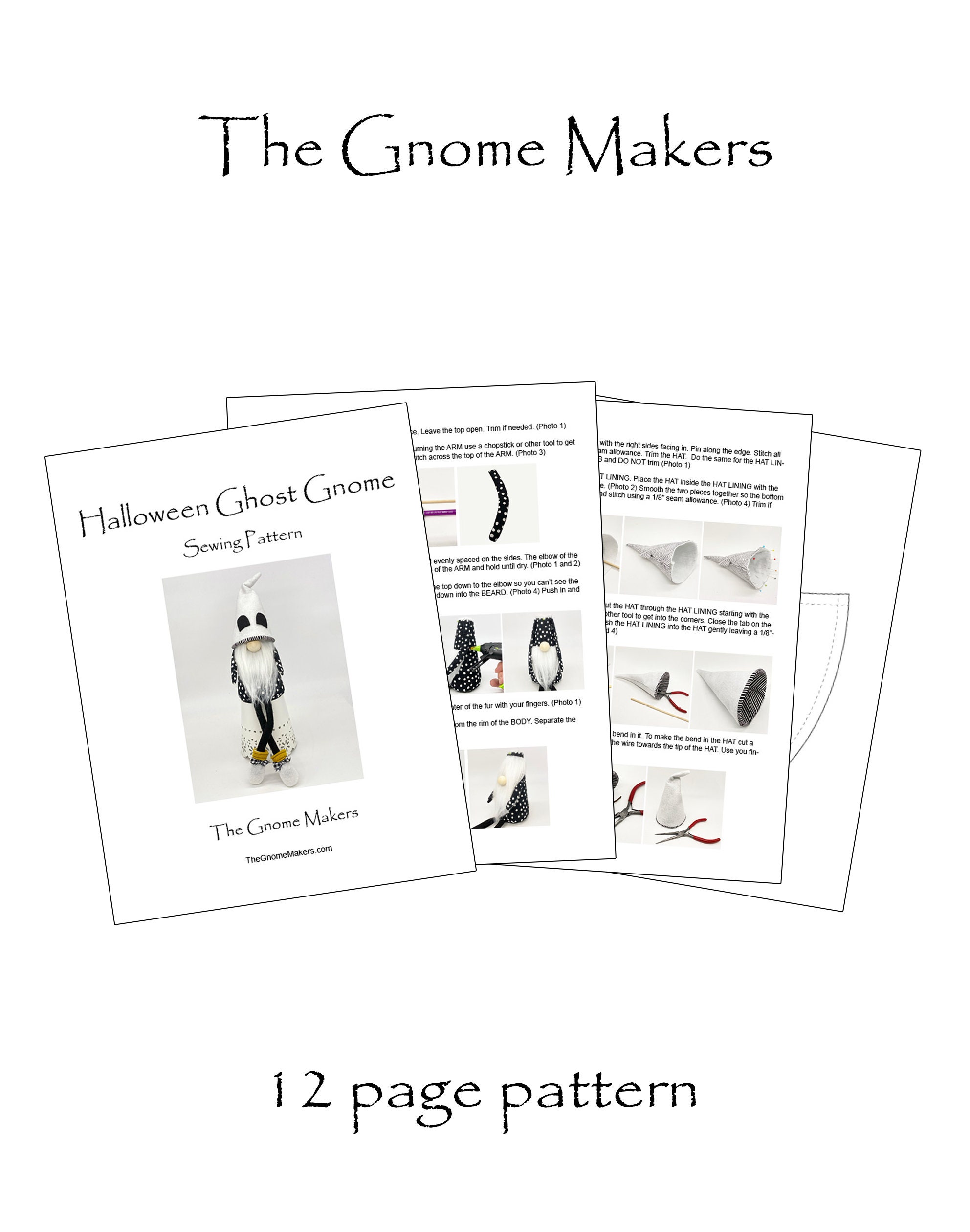 HALLOWEEN GHOST Gnome Pattern Ghost Gnomes Craft Patterns - Etsy