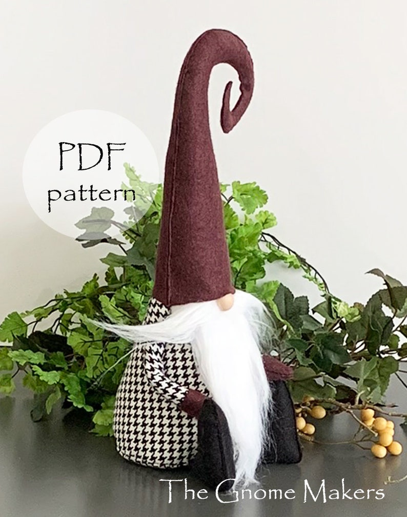 CURLY HAT Gnome Pattern, Gnome Easter Patterns, Spring Gnome, Craft Patterns, Tutorial Gnome Sewing Pattern, Holiday Decorating, Patterns image 4