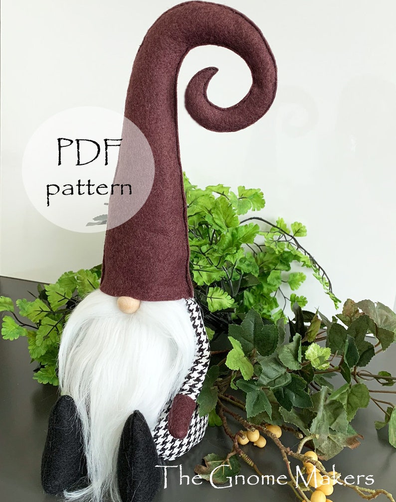CURLY HAT Gnome Pattern, Gnome Easter Patterns, Spring Gnome, Craft Patterns, Tutorial Gnome Sewing Pattern, Holiday Decorating, Patterns image 6