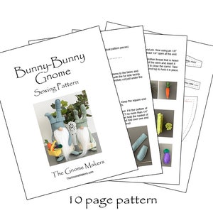 BUNNY-BUNNY Gnome Pattern, Gnome Tutorial Patterns, Gnome Bunnies Pattern, Tutorial, Easter Patterns, Cloth Doll Sewing, Bunny Patttern image 4