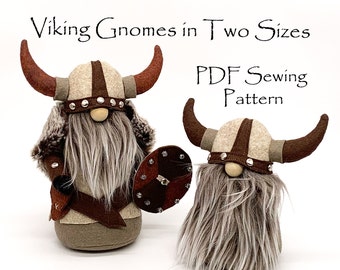 VIKING Gnome Sewing Pattern, Two Sizes, Viking Doll Patterns, Sewing Patterns, Nordic Viking, Decorative Gnomes, DIY Gnomes, Easy Patterns