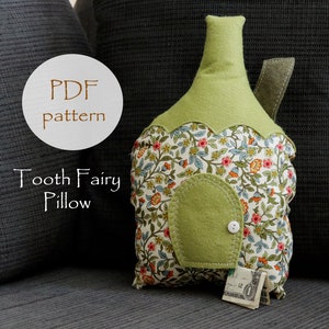 Tooth Fairy HOUSE Pillow Pattern, DIY Waldorf Pattern, Tooth Fairy Fabric Houses, Peg Doll, PDF Sewing Pattern, Kids Pillow Pattern, Gnomes image 4