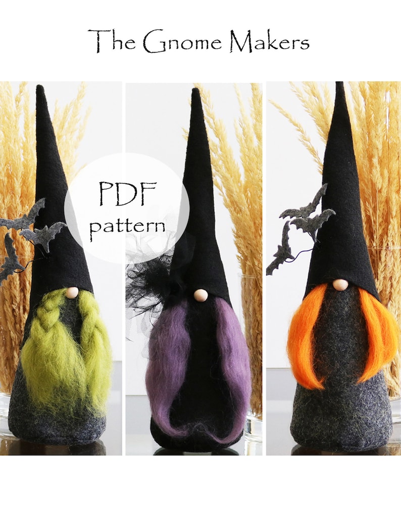 HALLOWEEN Gnome PDF Sewing Pattern, Witch Sewing Pattern, Gnomes, Witch, Halloween Sewing Pattern, Halloween Cloth Doll Sewing Patterns, PDF image 2