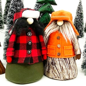 Hunter Gnomes Sewing Pattern: Camo & Buffalo Plaid (PDF Pattern)